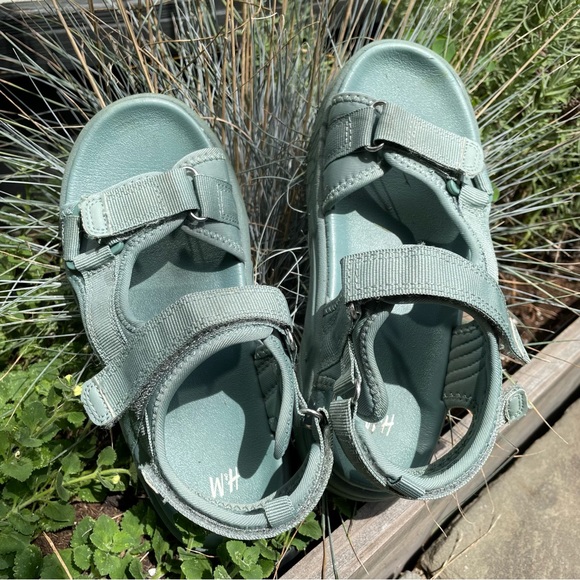 2 H&M Sage Green Mesh Sneaker and Sandals. - Picture 2 of 7